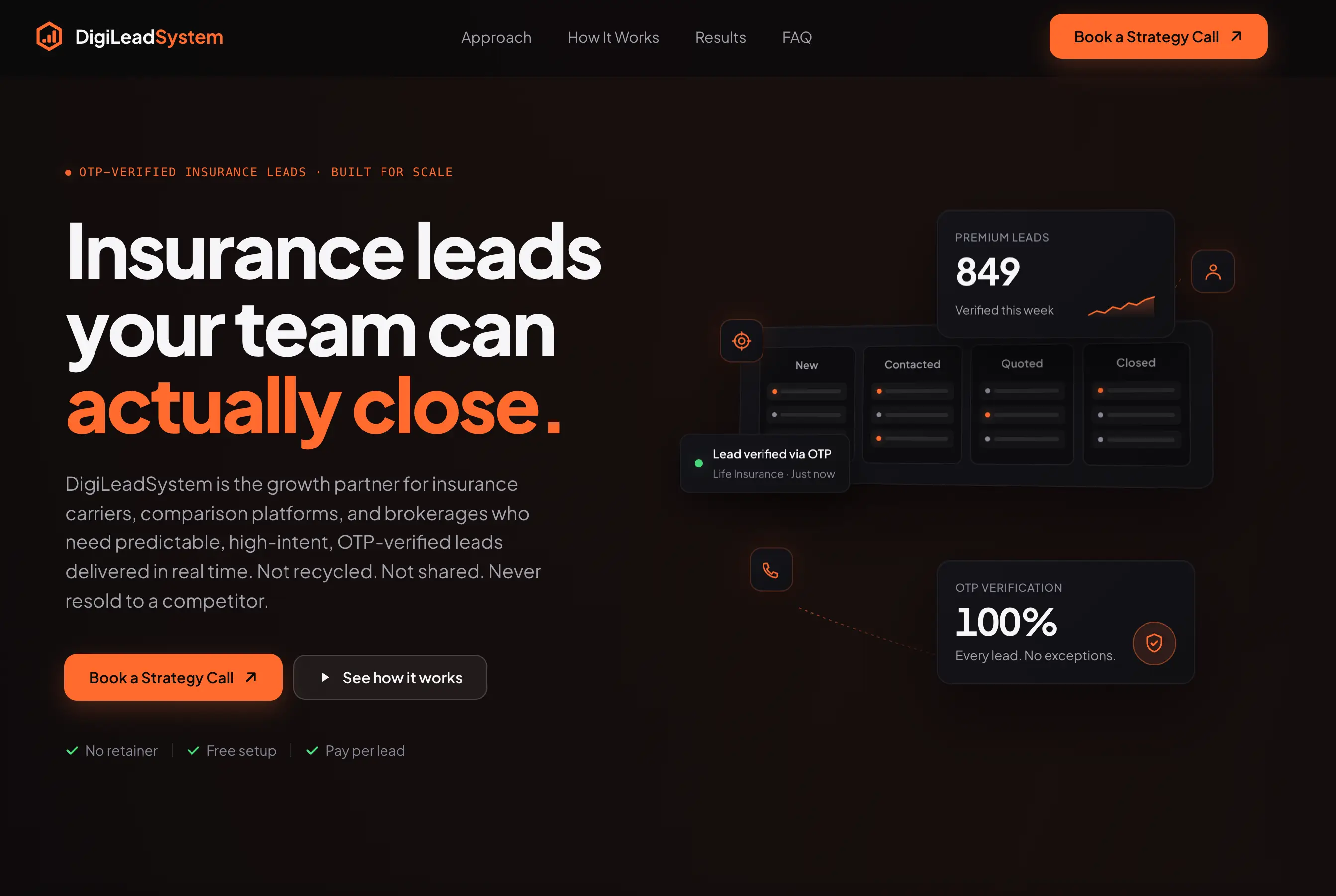 Website von DigiLeadSystem im Dark-Mode-Design