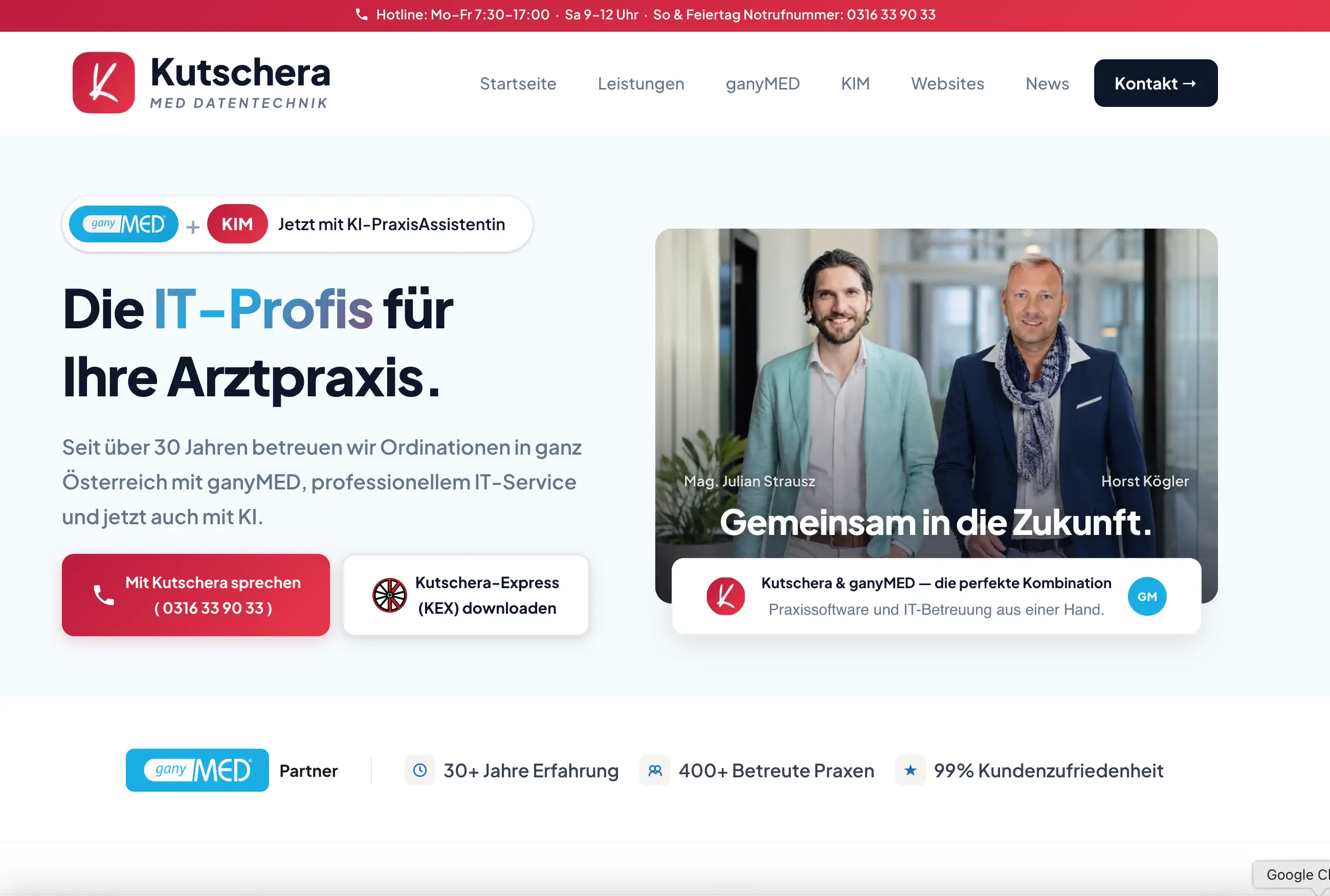 Die neue Website von Kutschera med. Datentechnik