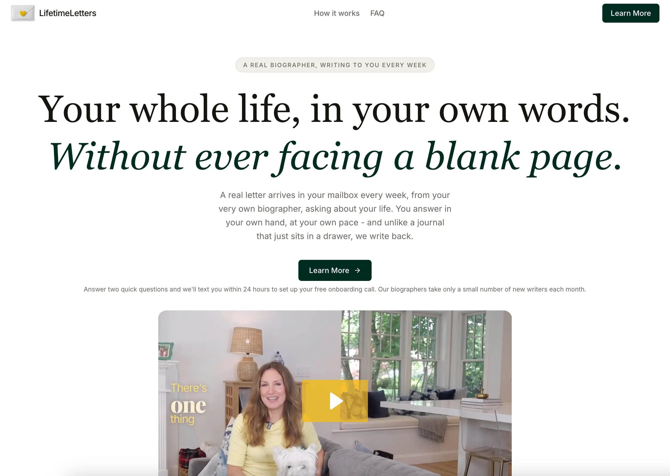 Website von LifetimeLetters