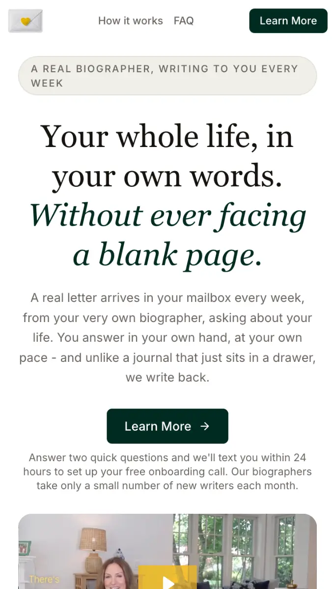LifetimeLetters auf dem Smartphone